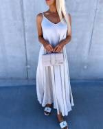 White Longer Dress With Belt