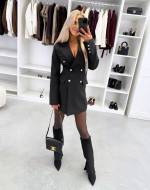 Brązowy Sukienka Marynarkowa Z Paskiem