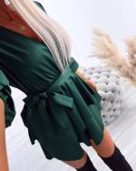 Бежевый Платье - комбинезон из скользкой ткани