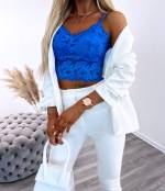 Красный Топ  из эластичного кружева