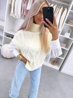 Kamielis Balts Adīts Vests Ar Oderi