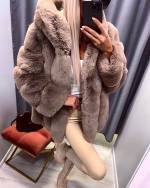 Black Luxury Hooded Fur Coat