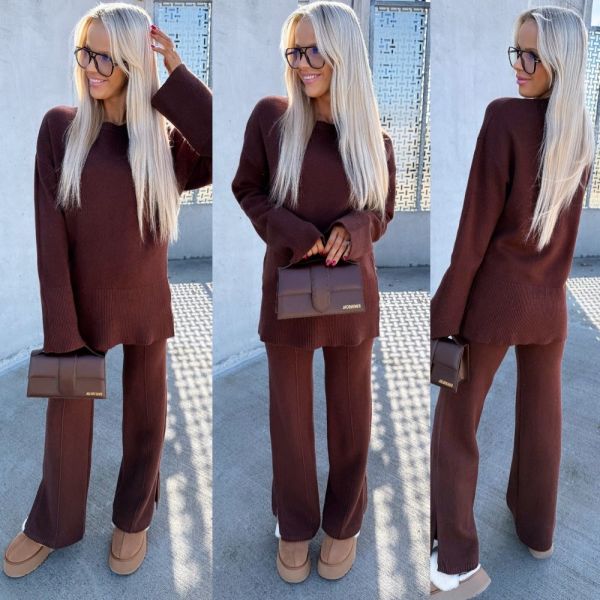 Brown Soft Two-piece Set