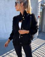 Black Soft Buttoned Sweater