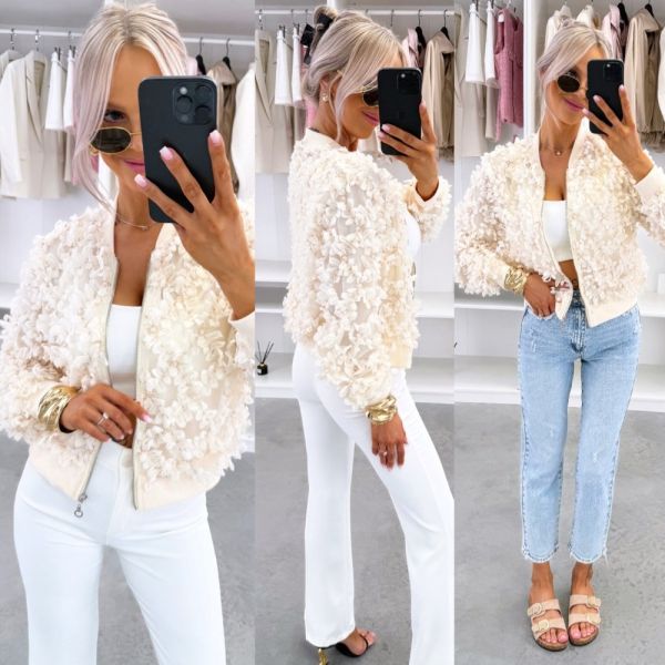 Light Beige Zip-up Jacket