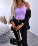 Красный Топ  из эластичного кружева