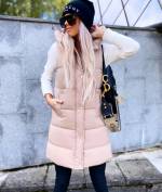 Бежевый Жилетка с капюшоном 