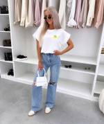 Żółty T-shirt O Kroju Oversize