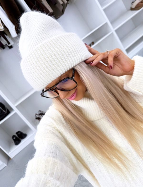 Biały Czapka Beanie