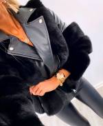 Beige Short Faux Fur Coat