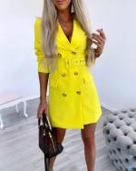 Жёлтый Платье жакетного фасона