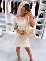 Черный Платье с пайетками и драпировкой