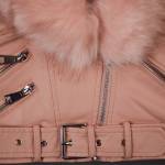 Pink Short Jacket With Faux Fur Collar