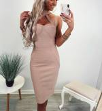 Красный Бандажное платье с вырезом-чокером