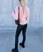 Pink Sweater With Feathers