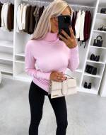 Beige High Neck Soft Sweater