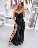 Coral Satin Maxi Dress