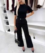 Brūns Taisna Piegriezuma Klasiski Bikses