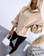 Beige Warm Oversized Hoodie