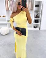 Must Lõhikuga Venivast Kangast Bodycon Kleit