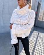 Taupe High Neck Soft Sweater