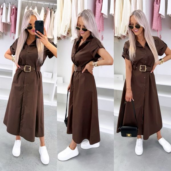 Brown Belted Dress