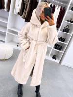 Tumši Violets Grezns Ziemas Mētelis Ar Kapuci