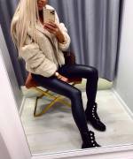 Серый Короткая шуба с мехом