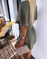 Khaki Tie-waist Jumpsuit