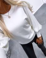 White Loose-sleeved Sweater