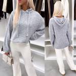 Taupe Mīksts Džemperis Ar Kapuci