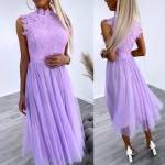 Фиолетовый Кружевное платье