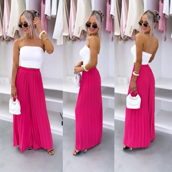 Fuchsia Pleated Trousers