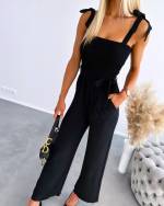 Must Keskelt Seotav Jumpsuit