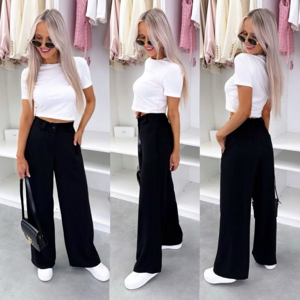 Black Straight-leg Comfortable Trousers