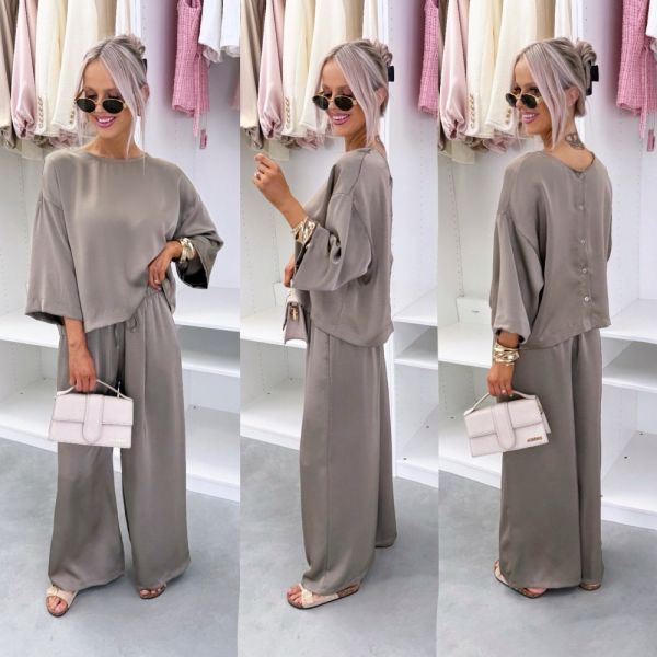 Taupe Silky Two-piece Set