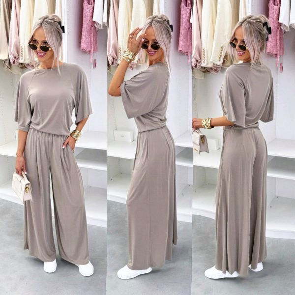 Taupe Stretch Two-piece Set