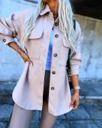 Khaki Oversized Spring/autumn Jacket