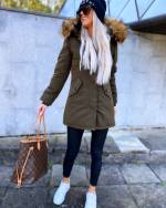 Melns Winter Parka With Fake Fur And Waterproof Coating