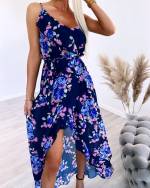 Черный Платье длиной три четверти с цветочным принтом