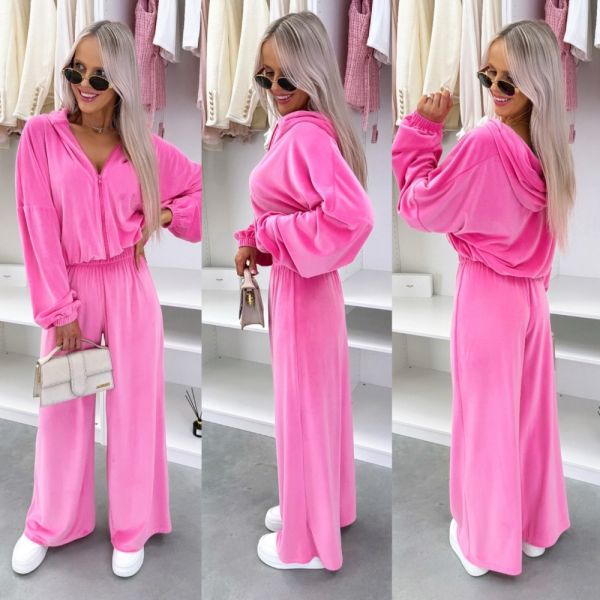 Фуксии Велюровый спортивный костюм из двух предметов