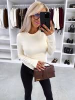 Темно-серый Обтягивающий топ с длинными рукавами