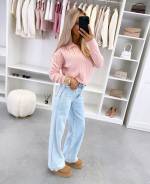 Zila Taisna Piegriezuma Džinsi