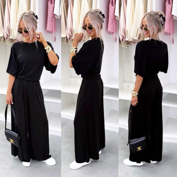 Black Stretch Two-piece Set