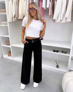 Must Vööga Sirgelõikelised Pehmed Stretch Teksad