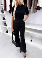 Sarkans Taisna Piegriezuma Bikses Ar ērtu Jostasvietu