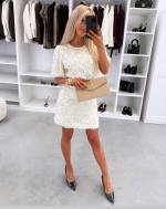 Серо-коричневый Платье с пайетками и драпировкой