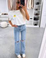 Żółty T-shirt O Kroju Oversize