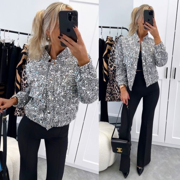 Grey Sequin Jacket