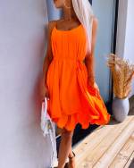 Оранжевый Шифоновое платье на бретелях